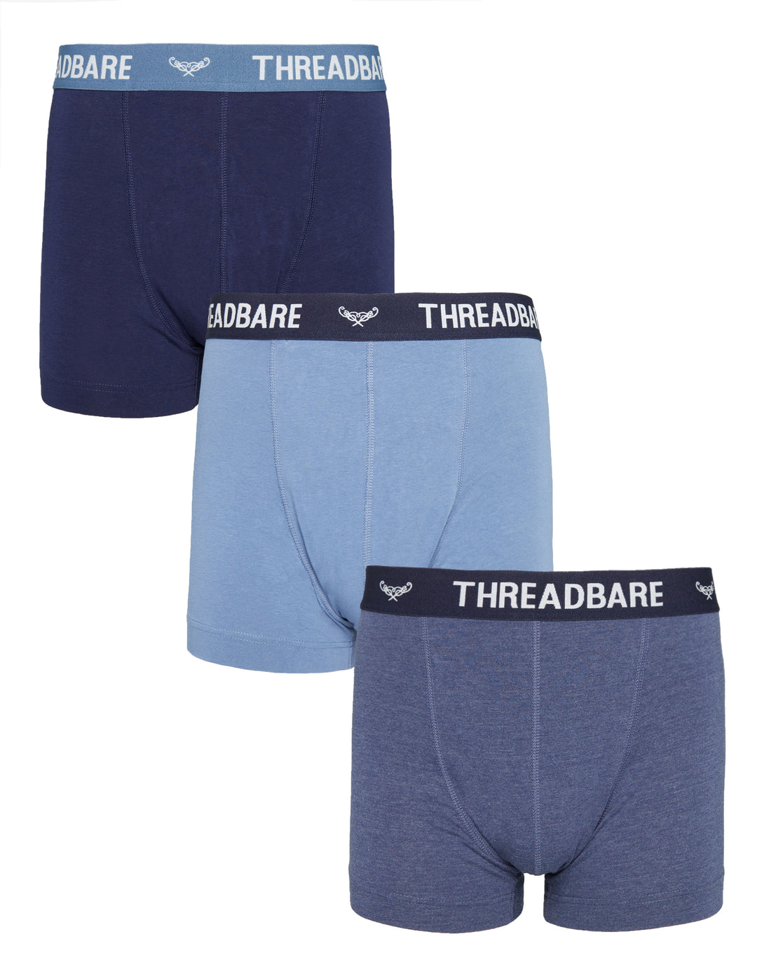 Blue Tonal Logo Hipster Boxer Shorts (3 Pack)