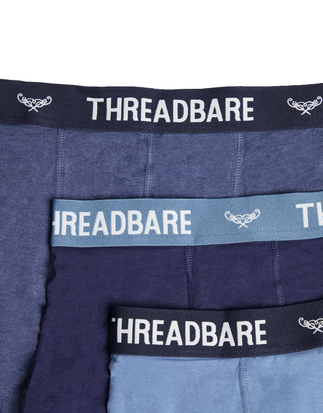 Blue Tonal Logo Hipster Boxer Shorts (3 Pack)