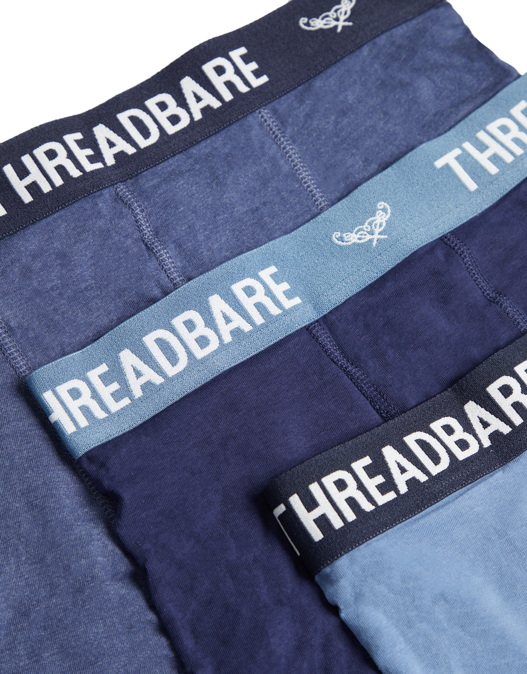 Blue Tonal Logo Hipster Boxer Shorts (3 Pack)