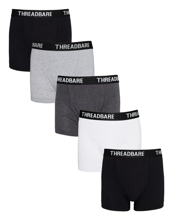 Multi Essential Mix Hipster Boxer Shorts (5 Pack)