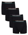 Black Hipster Fit Boxer Shorts (4 Pack)