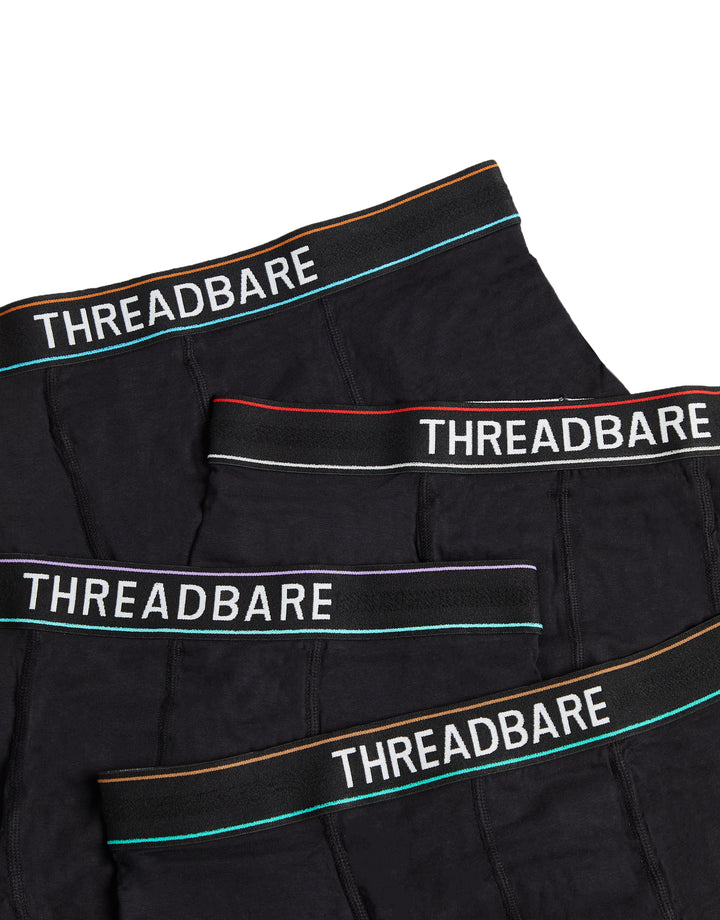 Black Hipster Fit Boxer Shorts (4 Pack)