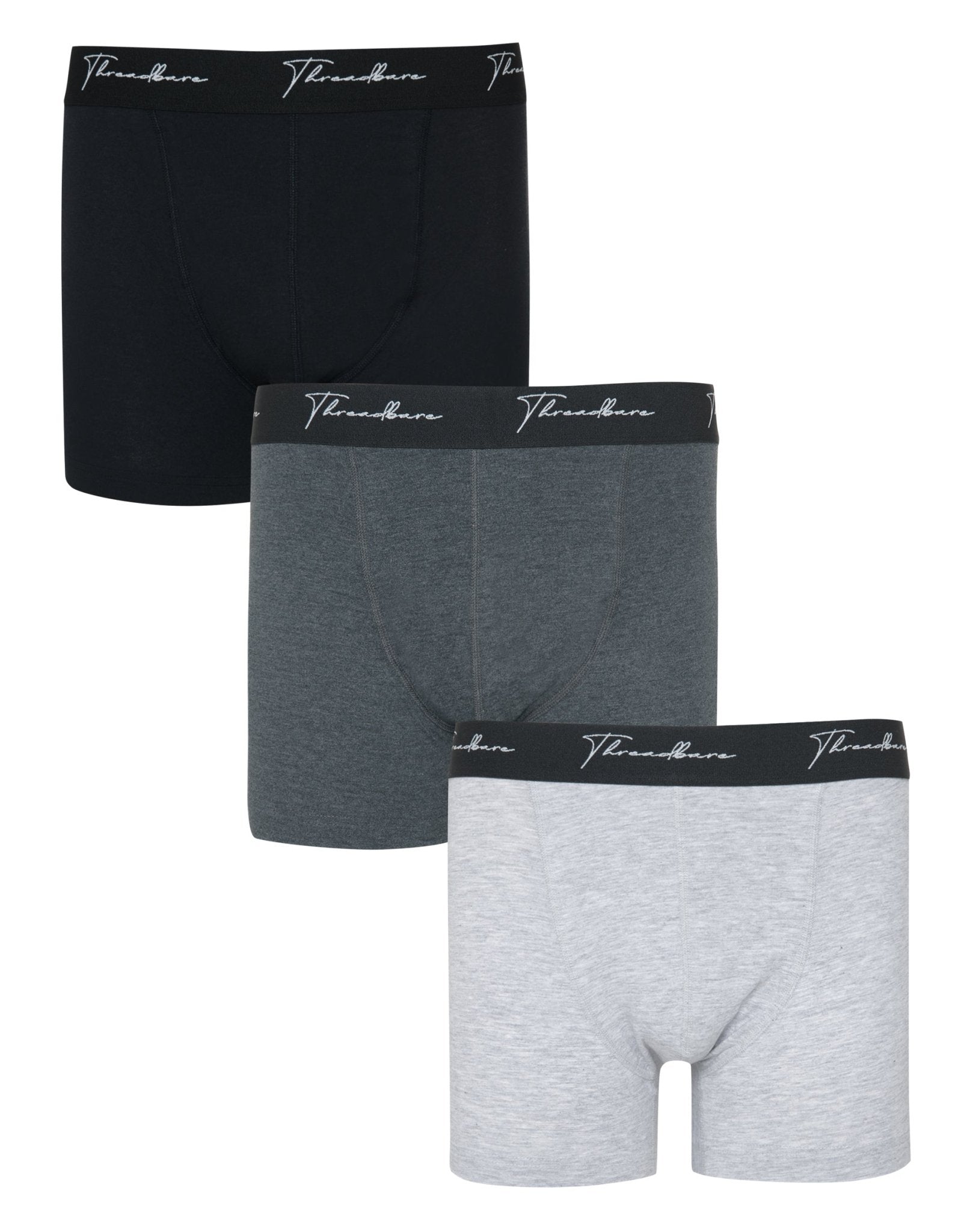 Threadbare Men's 3 Pack Hipster Fit Script Boxers in Dark Mix