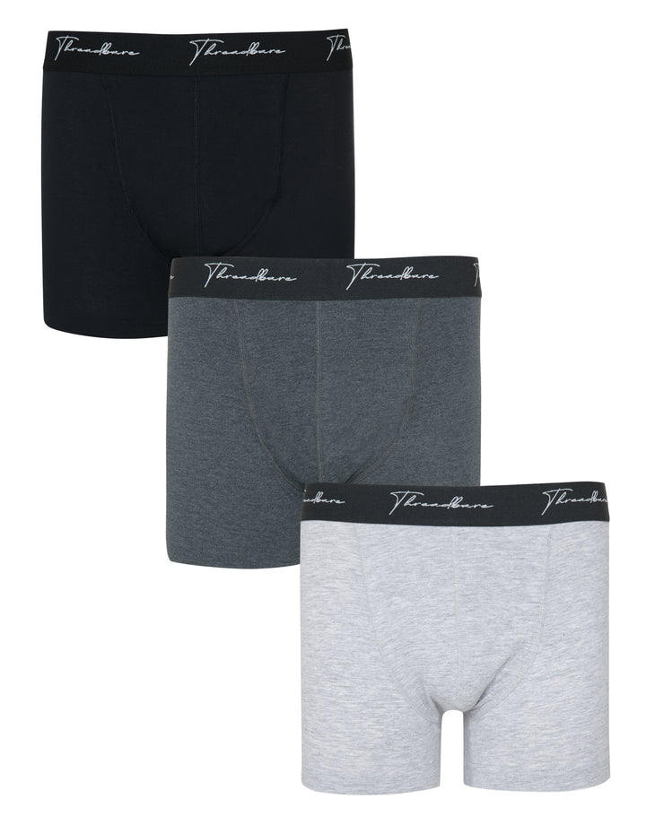 Dark Mix Hipster Fit Script Boxer Shorts (3 Pack)