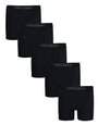 Black Hipster Fit Boxer Shorts (5 Pack)