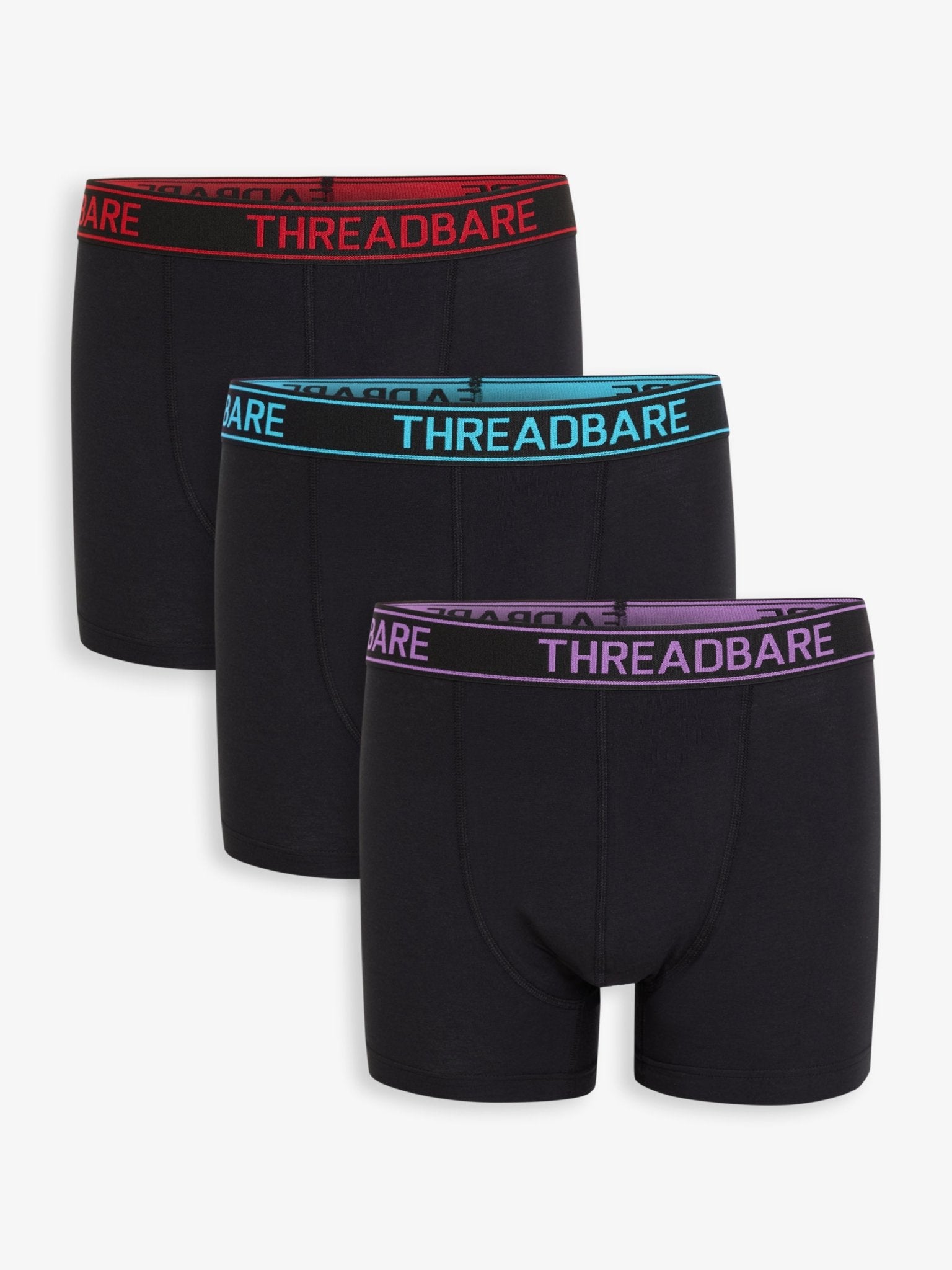 Threadbare Men's Black Hipster Fit Boxer Shorts (3 Pack)