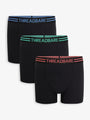 Black Hipster Fit Boxer Shorts (3 Pack)