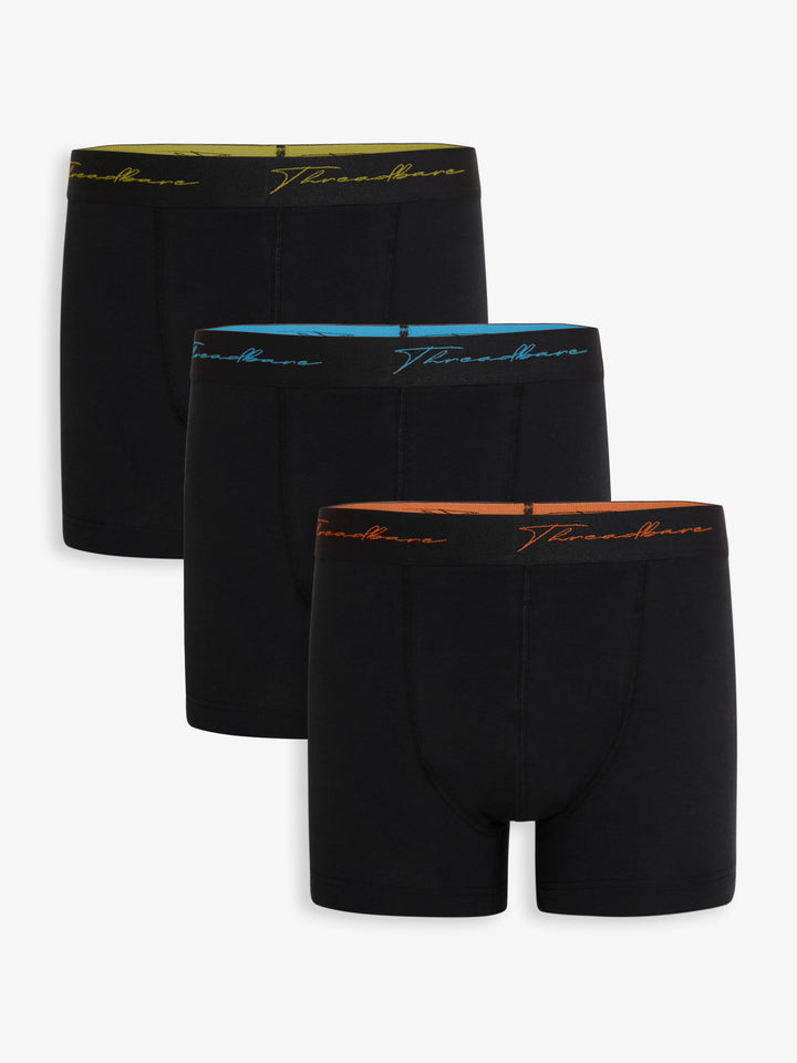 Black Hipster Fit Script Boxer Shorts (3 Pack)