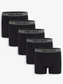 Black Hipster Fit Boxer Shorts (5 Pack)