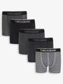 Black Printed Hipster Fit Boxer Shorts (5 Pack)