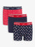 Navy Christmas Print Hipster Fit Boxer Shorts (3 Pack)