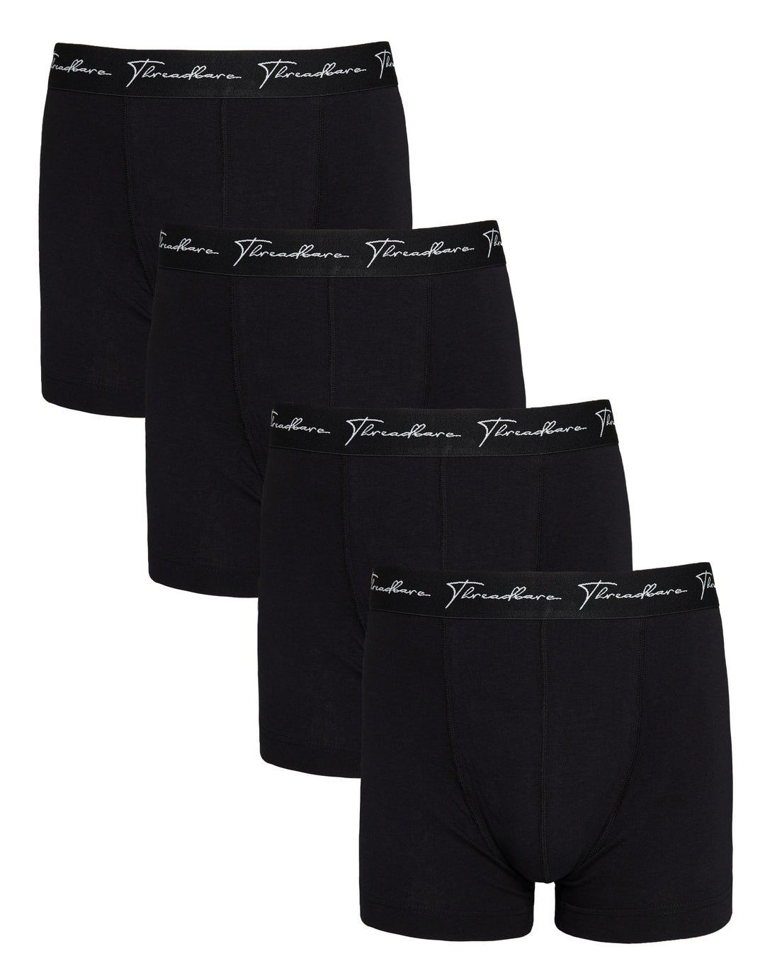 Black Hipster Fit Script Logo Boxer Shorts (4 Pack)