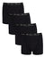 Black Hipster Fit Script Logo Boxer Shorts (4 Pack)