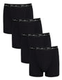 Black Hipster Fit Script Logo Boxer Shorts (4 Pack)