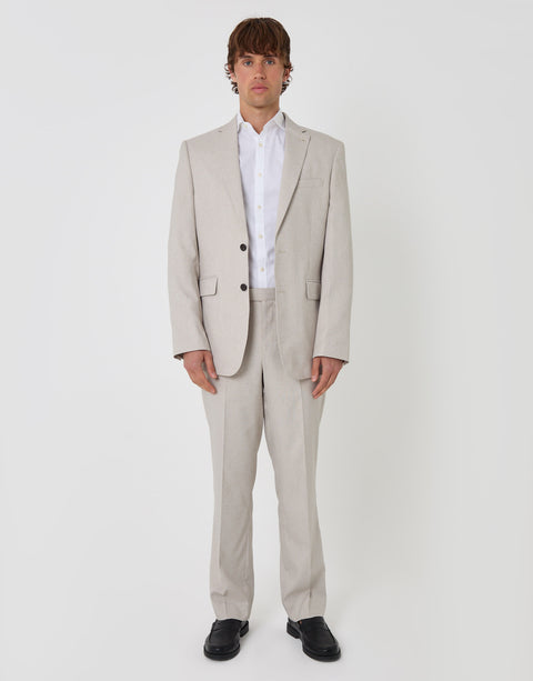 Threadbare Regular Fit Single Breasted Blazer in Stone - full body
