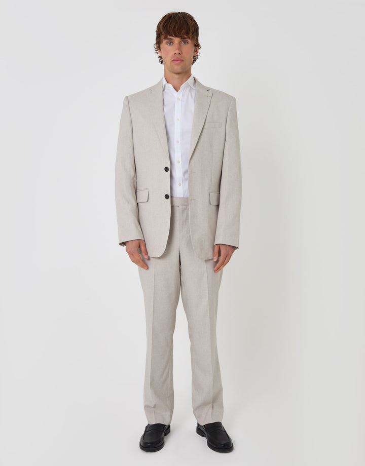 Threadbare Regular Fit Single Breasted Blazer in Stone - full body