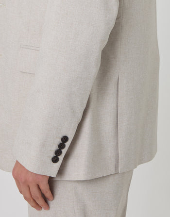 Threadbare Regular Fit Single Breasted Blazer in Stone - cuff detail