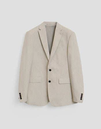 Threadbare Regular Fit Single Breasted Blazer in Stone - flat lay