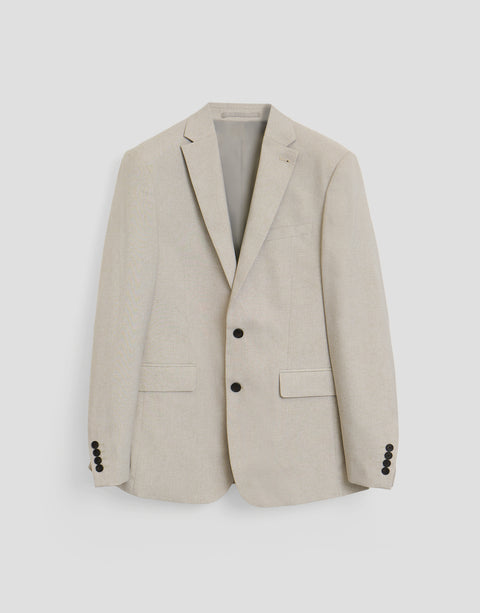 Threadbare Regular Fit Single Breasted Blazer in Stone - flat lay