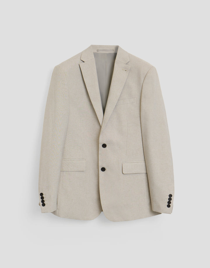 Threadbare Regular Fit Single Breasted Blazer in Stone - flat lay