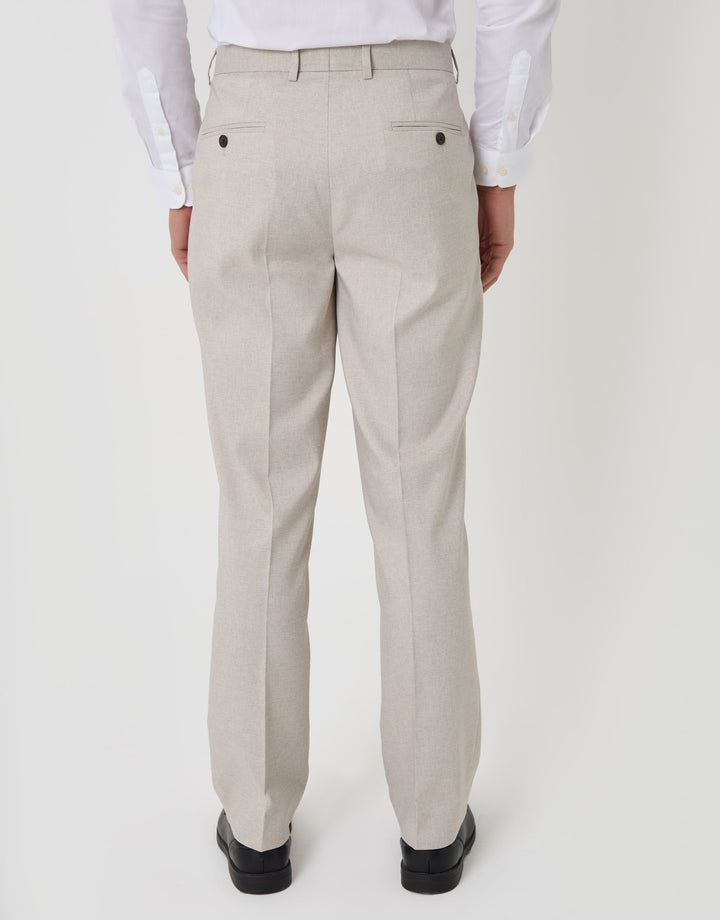Threadbare Tailored Fit Suit Trousers in Stone - back view
