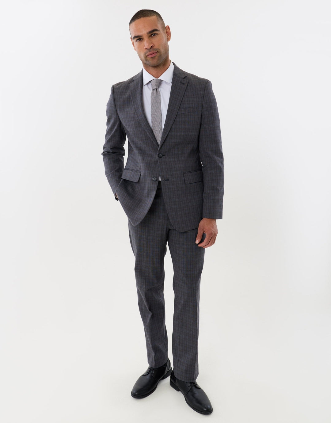 Tailored Fit Cotton Rich Blazer in Grey Check