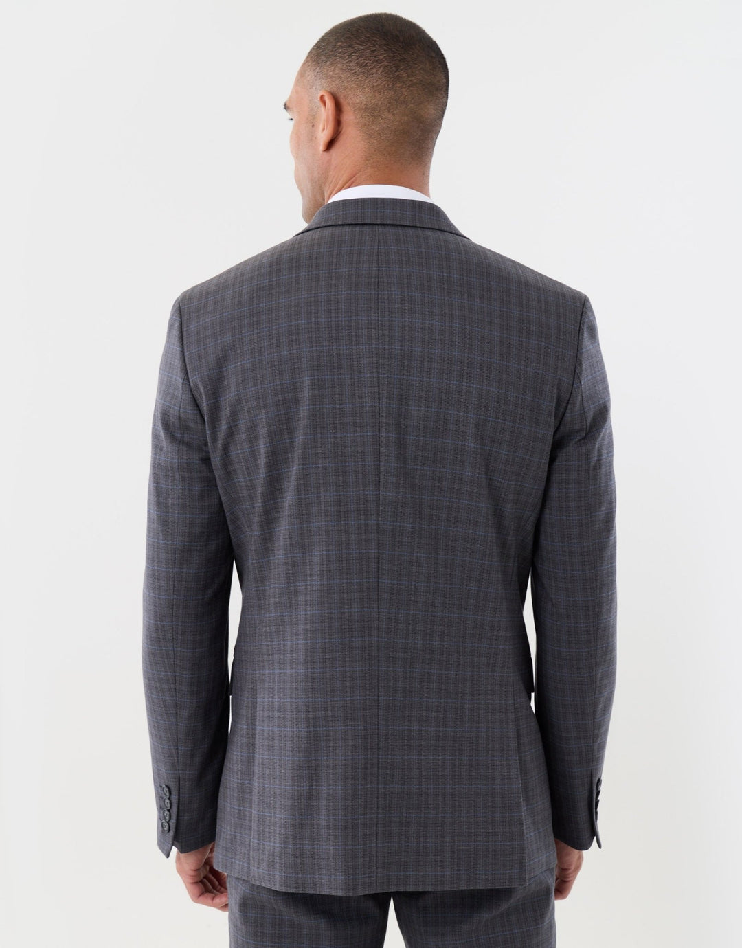 Tailored Fit Cotton Rich Blazer in Grey Check