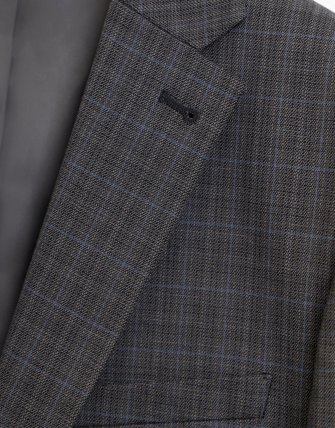 Tailored Fit Cotton Rich Blazer in Grey Check