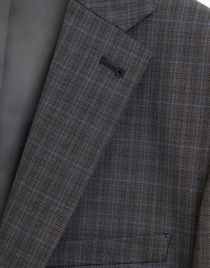 Tailored Fit Cotton Rich Blazer in Grey Check