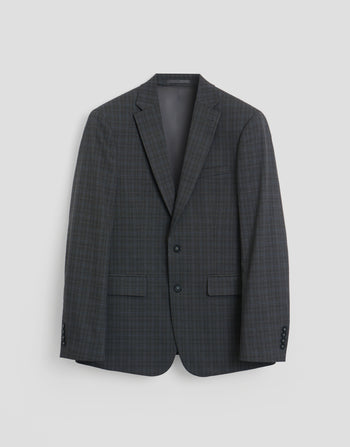 Threadbare Regular Fit Cotton Rich Blazer in Grey Check - flat lay