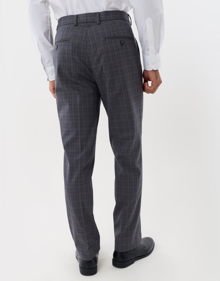 Tailored Fit Suit Trousers in Grey Check