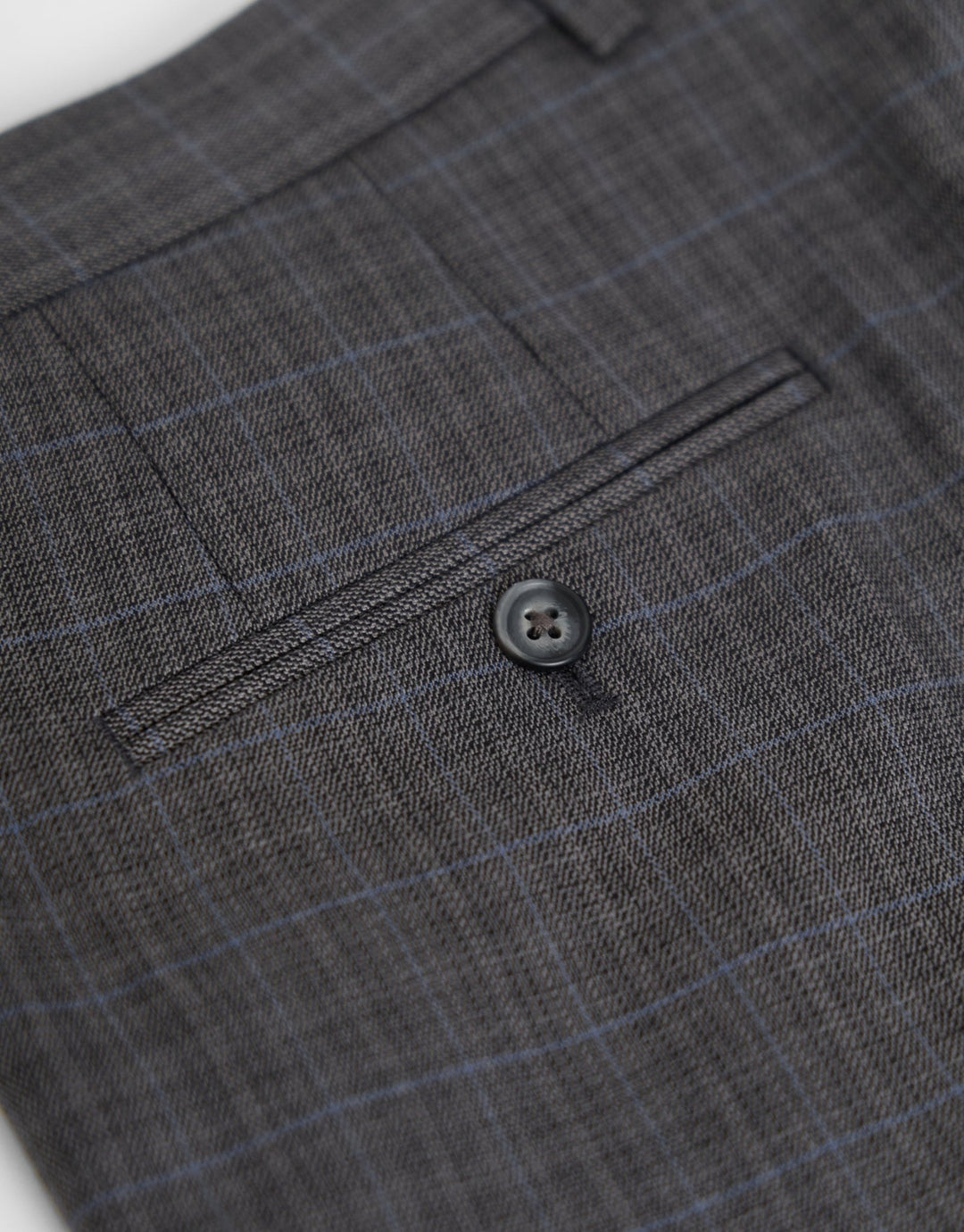 Tailored Fit Suit Trousers in Grey Check