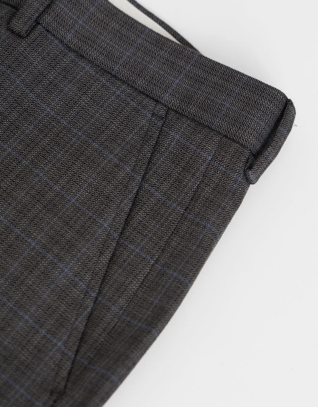 Tailored Fit Suit Trousers in Grey Check