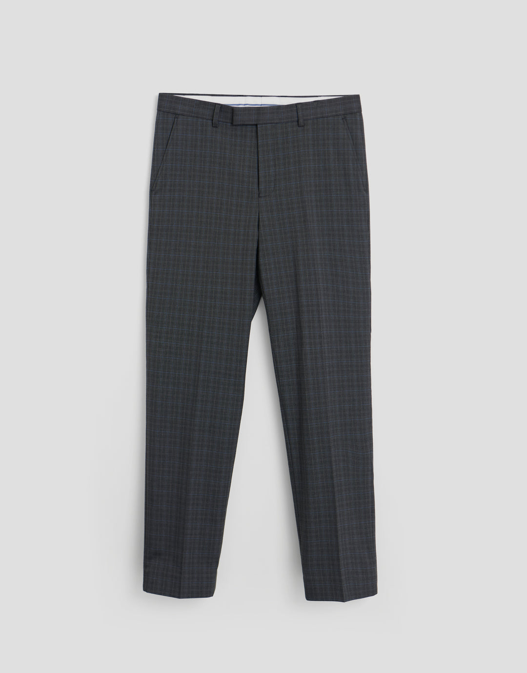 Threadbare Tailored Fit Suit Trousers in Grey Check - flat lay