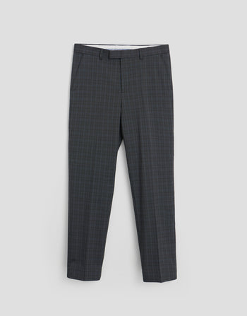 Threadbare Tailored Fit Suit Trousers in Grey Check - flat lay