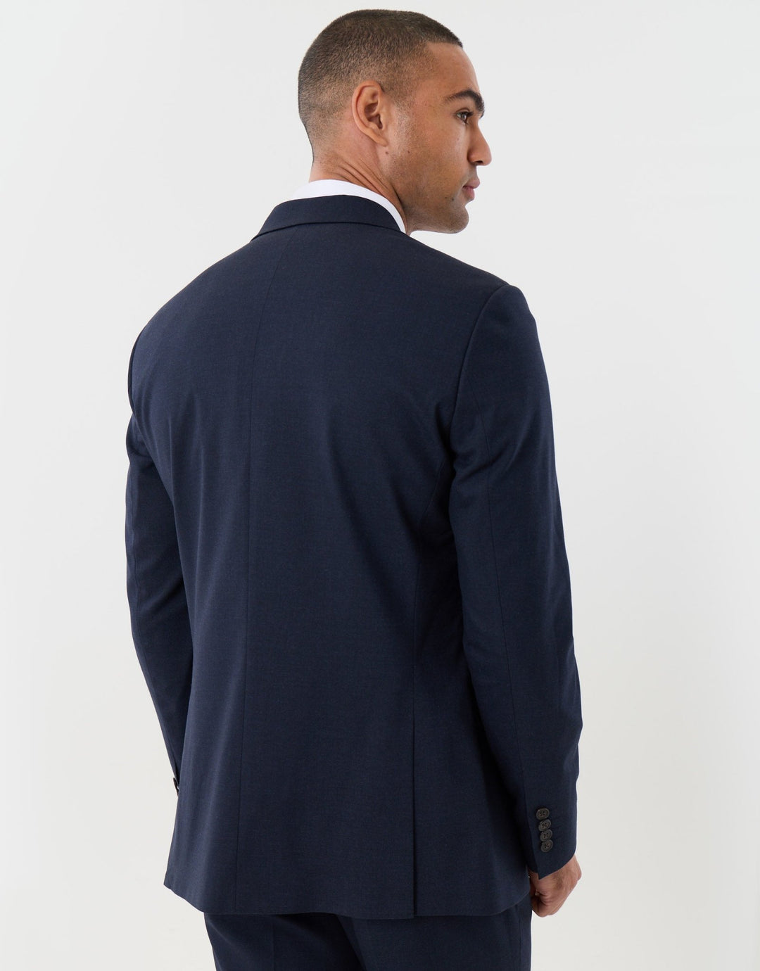 Tailored Fit Single Breasted Blazer in Navy
