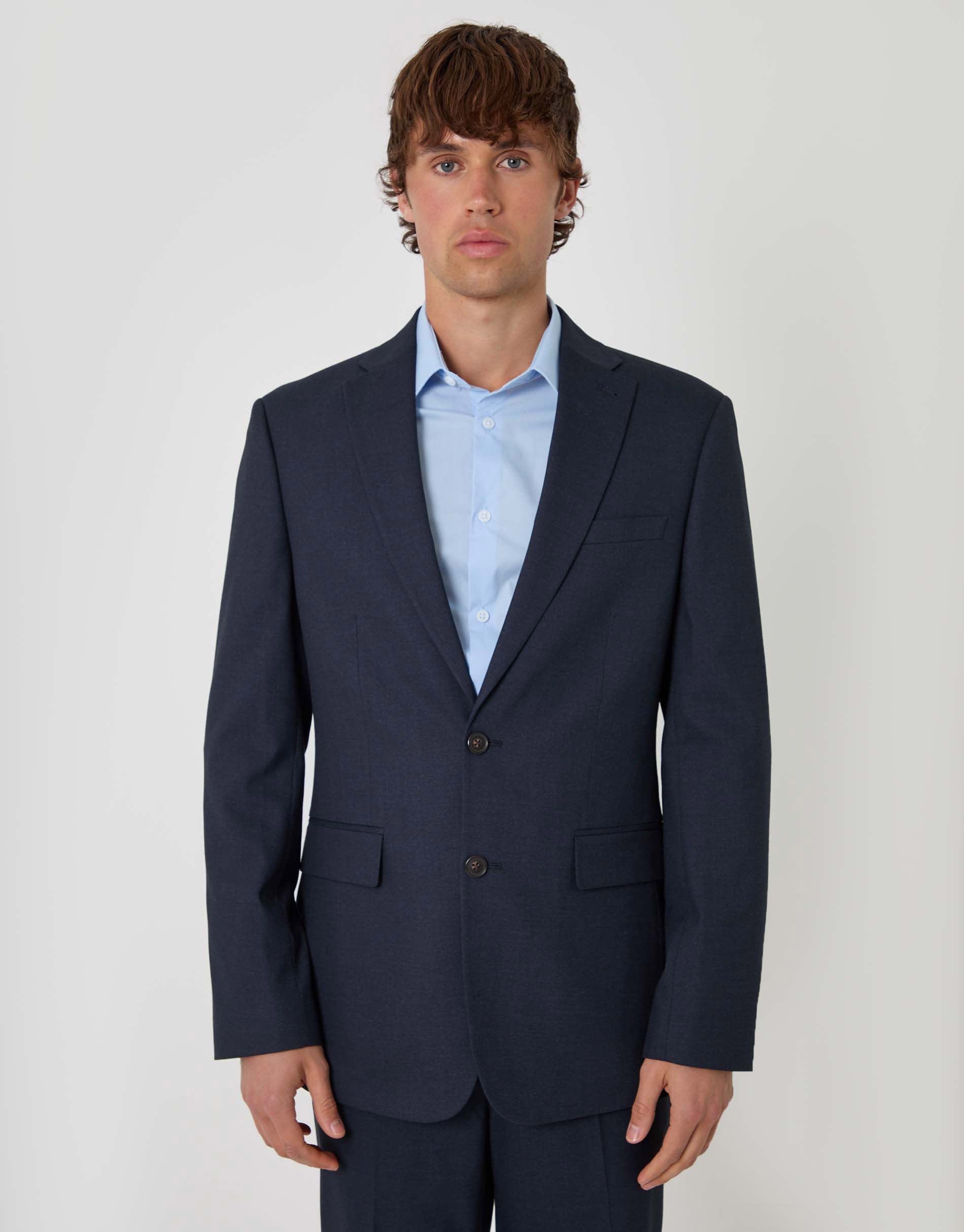 Regular Fit Single Breasted Blazer in Navy