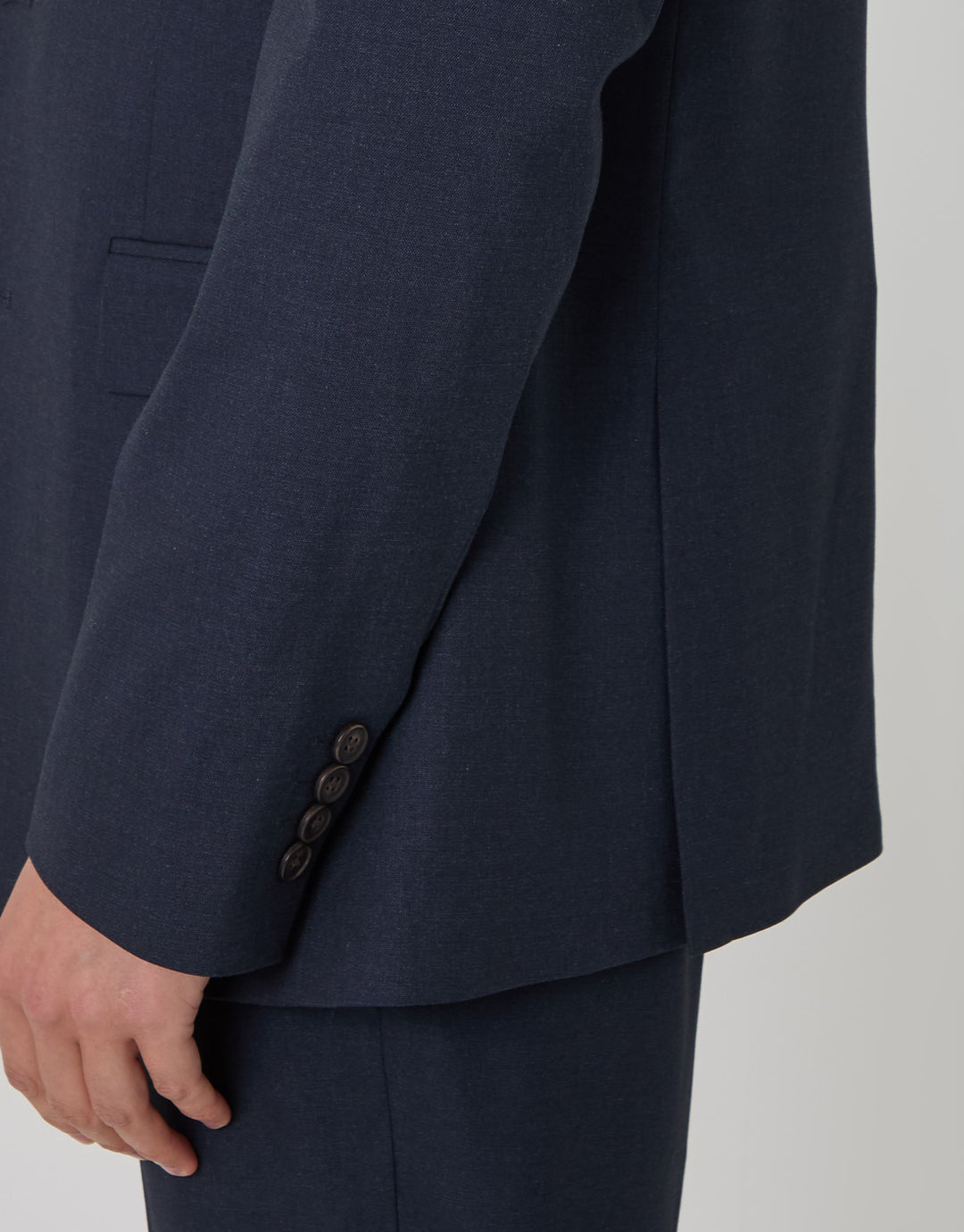 Threadbare Regular Fit Single Breasted Blazer in Navy - cuff detail