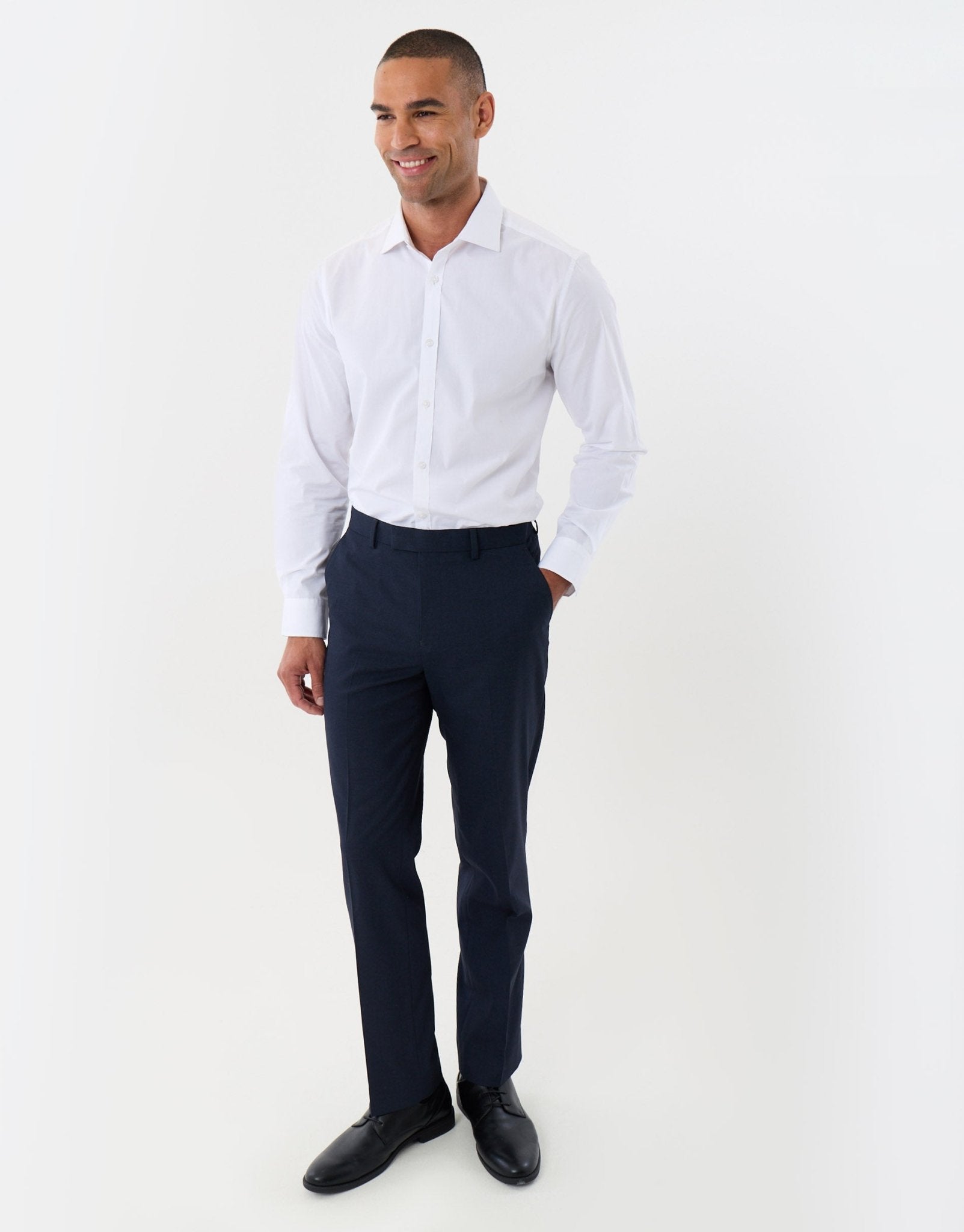 Tailored Fit Suit Trousers in Navy