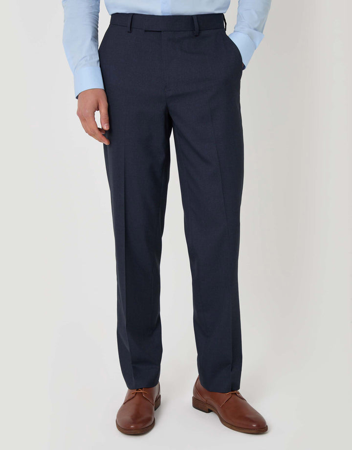 Threadbare Tailored Fit Suit Trousers in Navy - front view