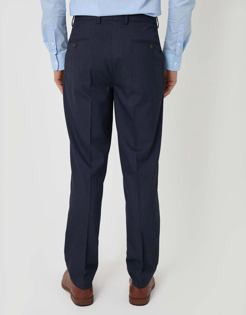 Threadbare Tailored Fit Suit Trousers in Navy - back view