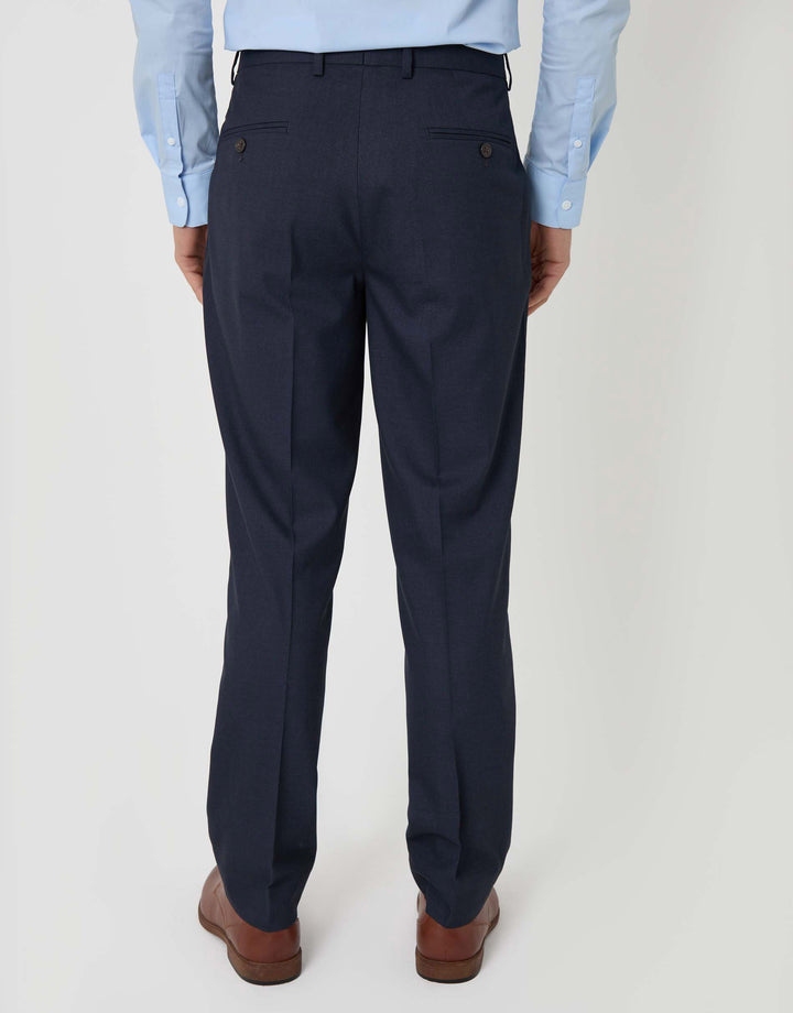 Threadbare Tailored Fit Suit Trousers in Navy - back view