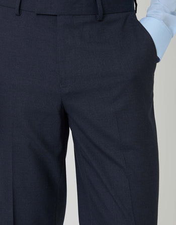 Threadbare Tailored Fit Suit Trousers in Navy - close up