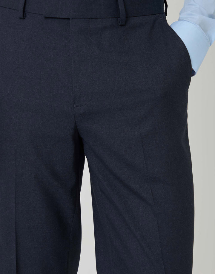 Threadbare Tailored Fit Suit Trousers in Navy - close up