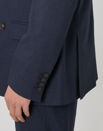 Threadbare Regular Fit Double Breasted Blazer in Navy - cuff detail