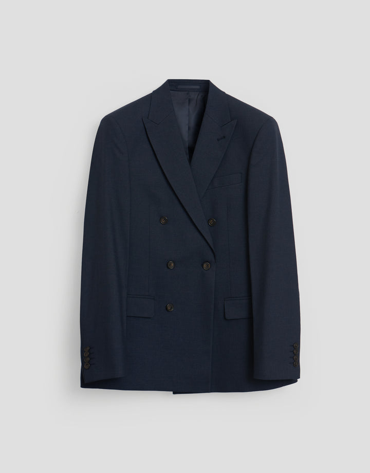 Threadbare Regular Fit Double Breasted Blazer in Navy - flat lay