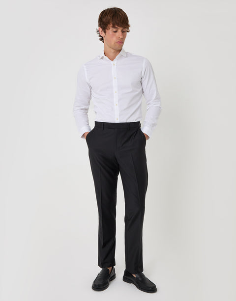 Threadbare Slim Fit Suit Trousers in Black - full body