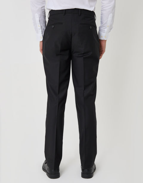 Threadbare Slim Fit Suit Trousers in Black - back view