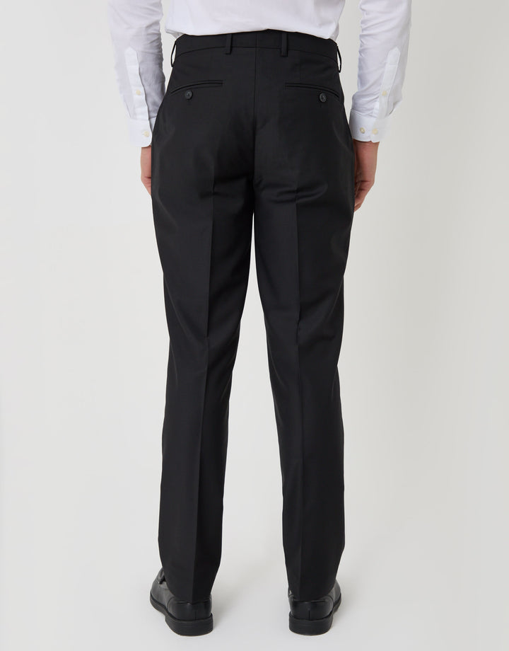 Threadbare Slim Fit Suit Trousers in Black - back view