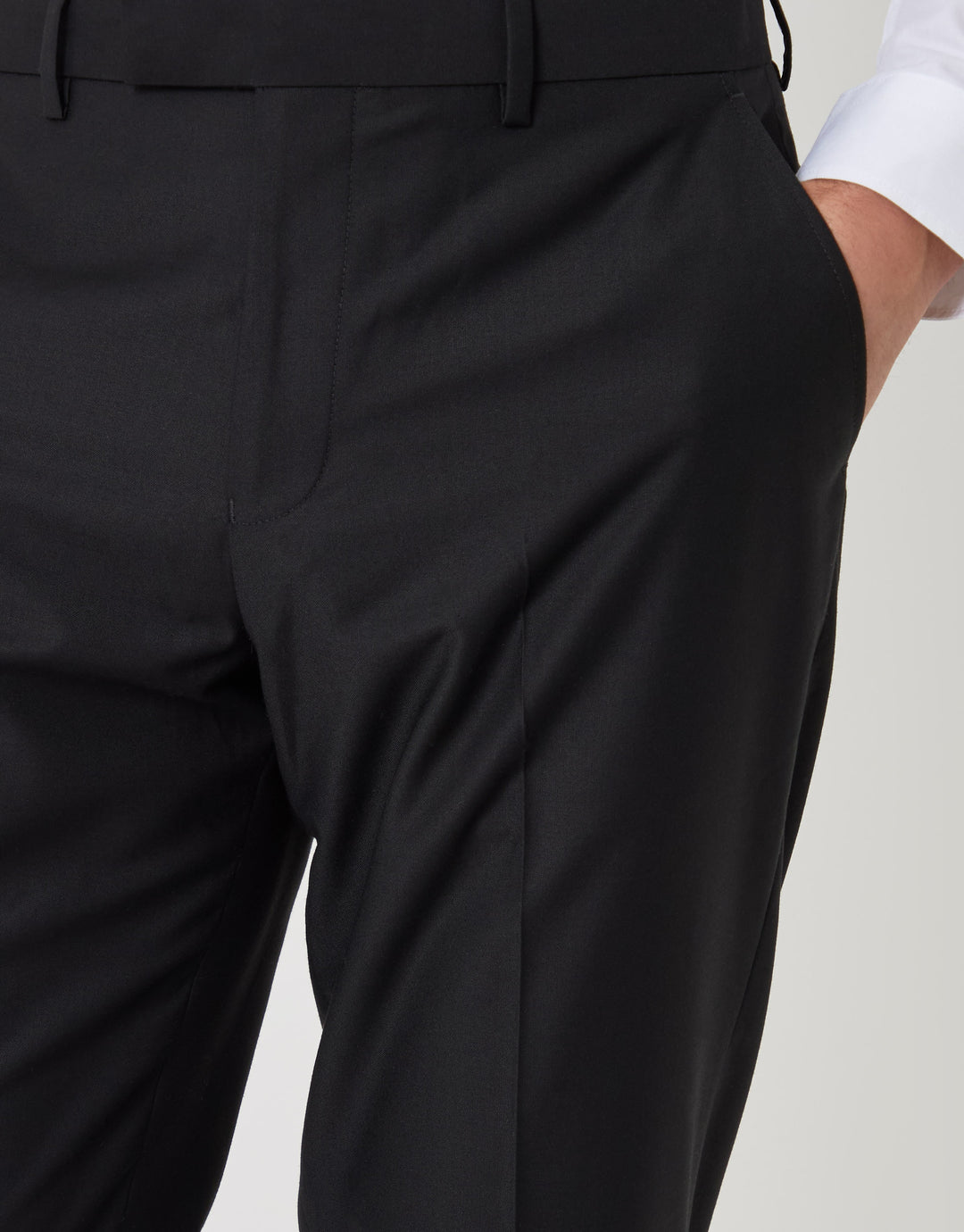 Threadbare Slim Fit Suit Trousers in Black - close up